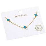 Gold Dipped Triple Quatrefoil Link Bracelet - Madeline Love - Flyclothing LLC