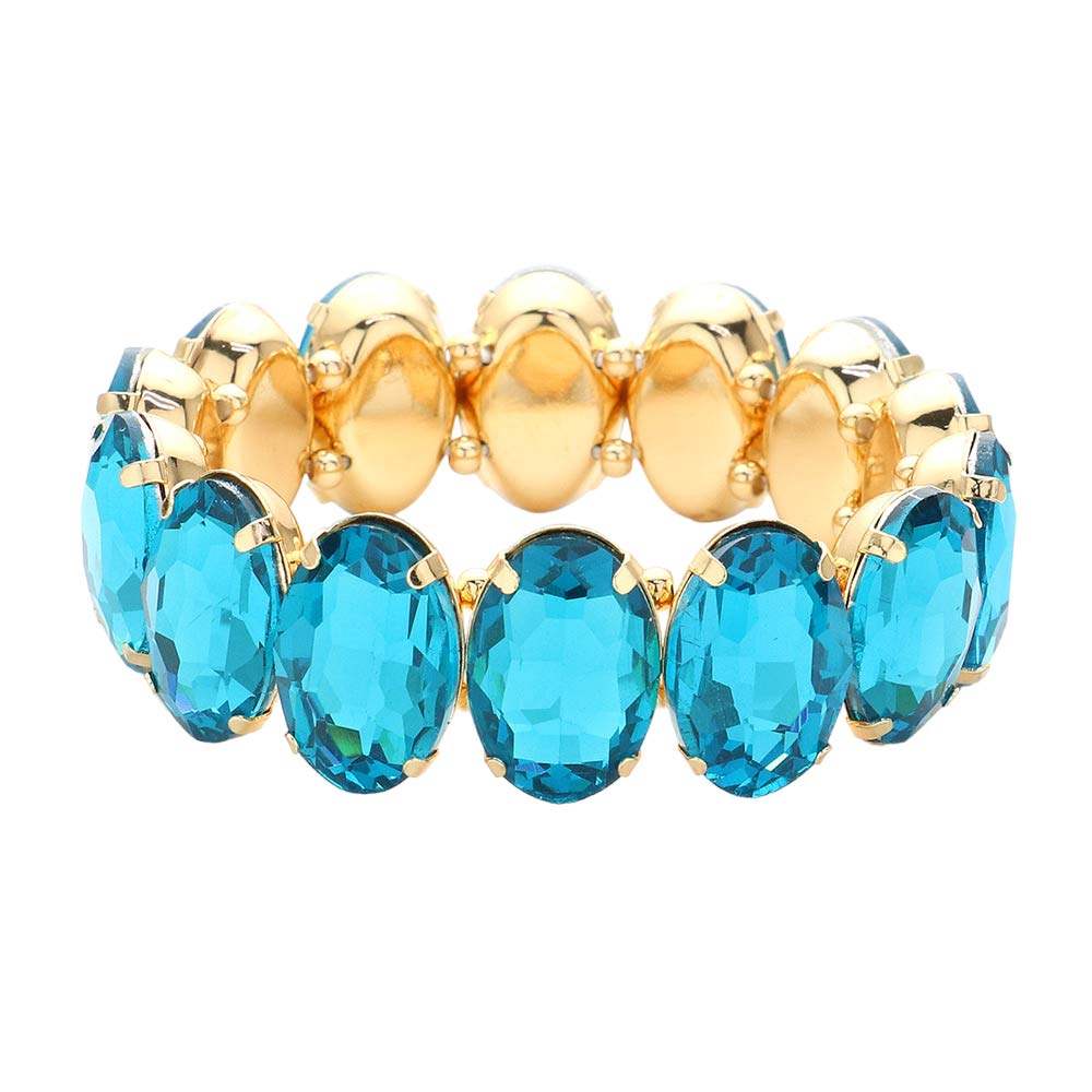 Oval Stone Stretch Evening Bracelet - Madeline Love - Flyclothing LLC