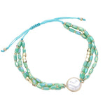 Pearl Pointed Faceted Beaded Pull Tie Cinch Bracelet - Madeline Love - Flyclothing LLC