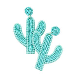 Seed Bead Cactus Earrings - Madeline Love - Flyclothing LLC