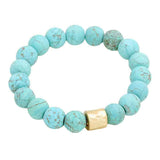 Semi precious stone beaded stretch bracelet - Madeline Love - Flyclothing LLC