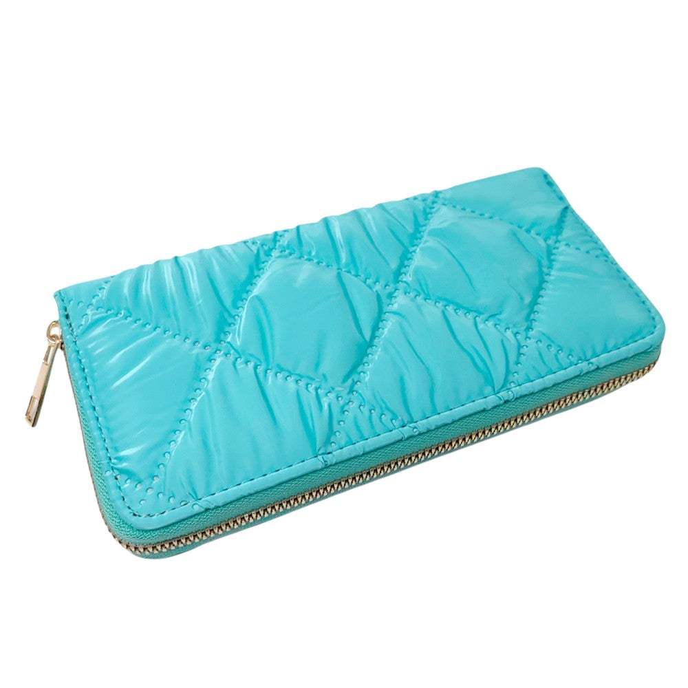Shiny Faux Leather Padded Wallet with Wristlet - Madeline Love - Flyclothing LLC