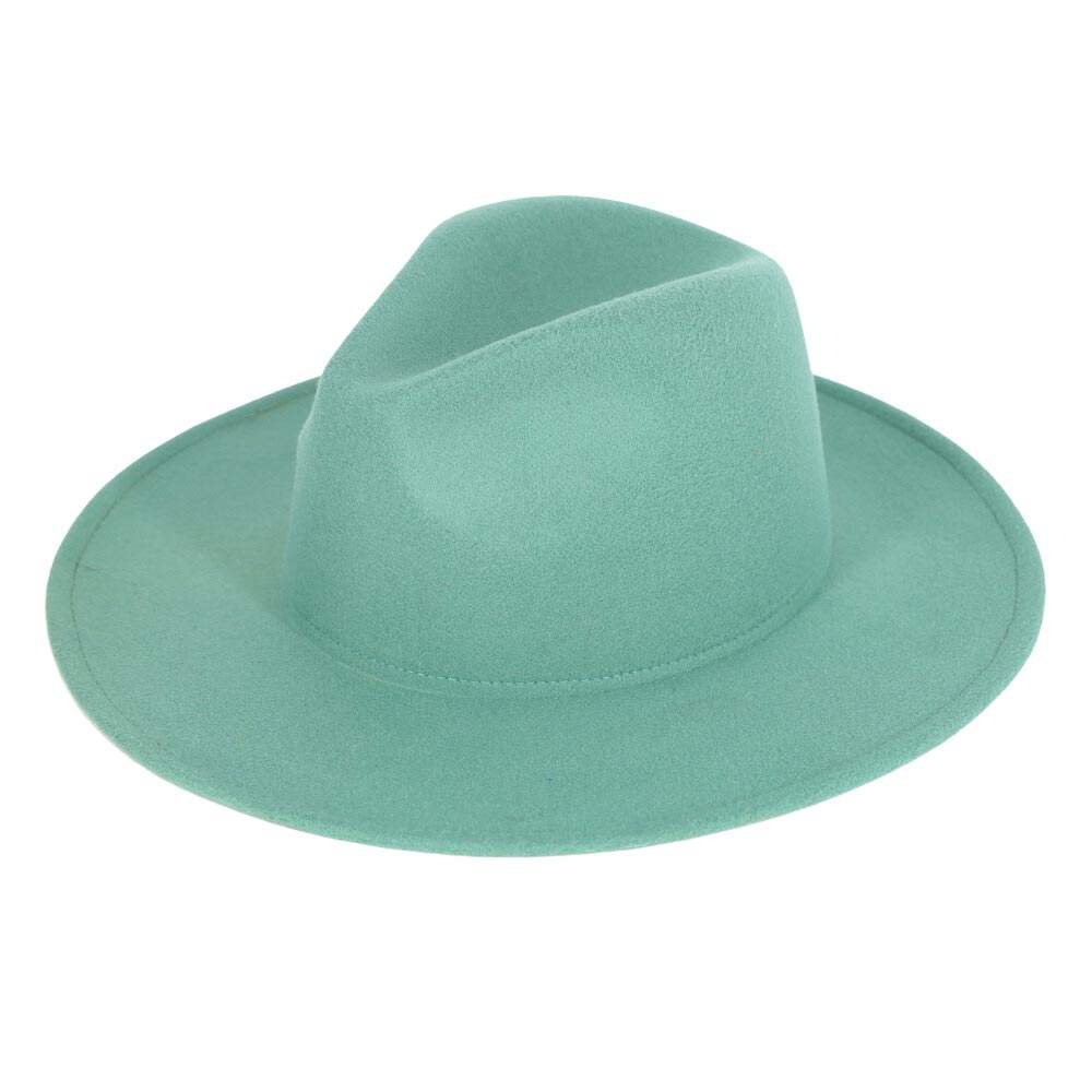 Solid Color Classic Wide Brim Fedora Hat - Madeline Love - Flyclothing LLC