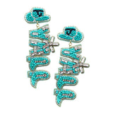 Yall Felt Back Beaded Message Dangle Earrings - Madeline Love - Flyclothing LLC