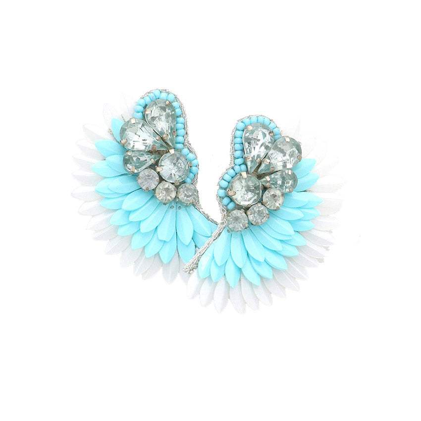 Felt Back Stone Embellished Boho Fringe Earrings - Madeline Love - Flyclothing LLC