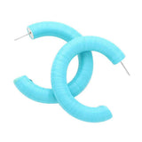 Raffia Wrapped Hoop Earrings - Madeline Love - Flyclothing LLC