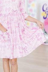 Twinkle Ties 3/4 Sleeve Pocket Twirl Dress - Mila & Rose ® - Flyclothing LLC