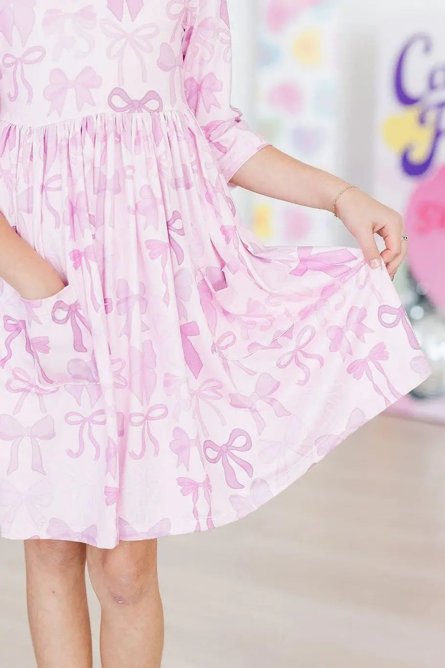 Twinkle Ties 3/4 Sleeve Pocket Twirl Dress - Mila & Rose ® - Flyclothing LLC