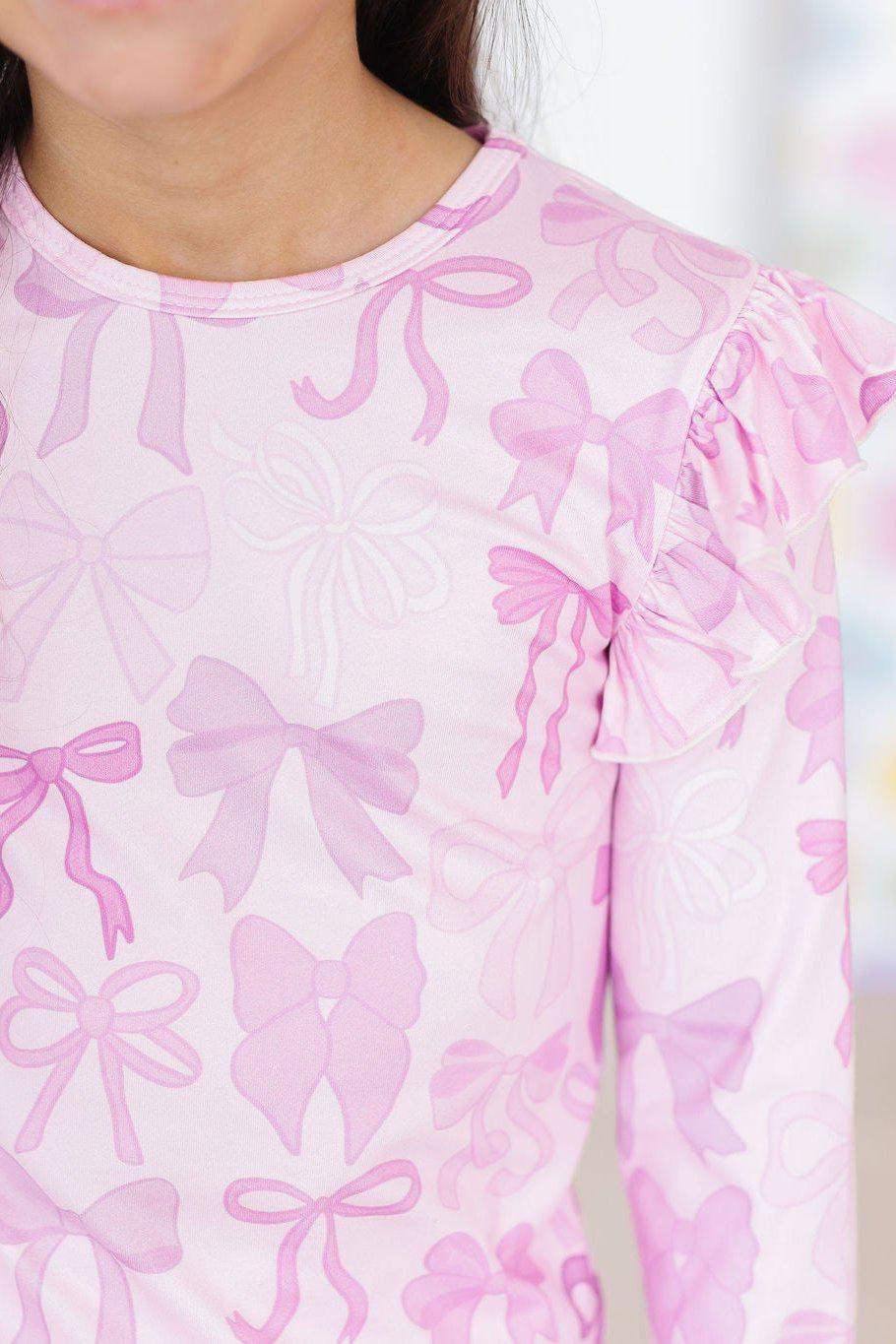 Twinkle Ties L/S Ruffle Tee - Mila & Rose ® - Flyclothing LLC