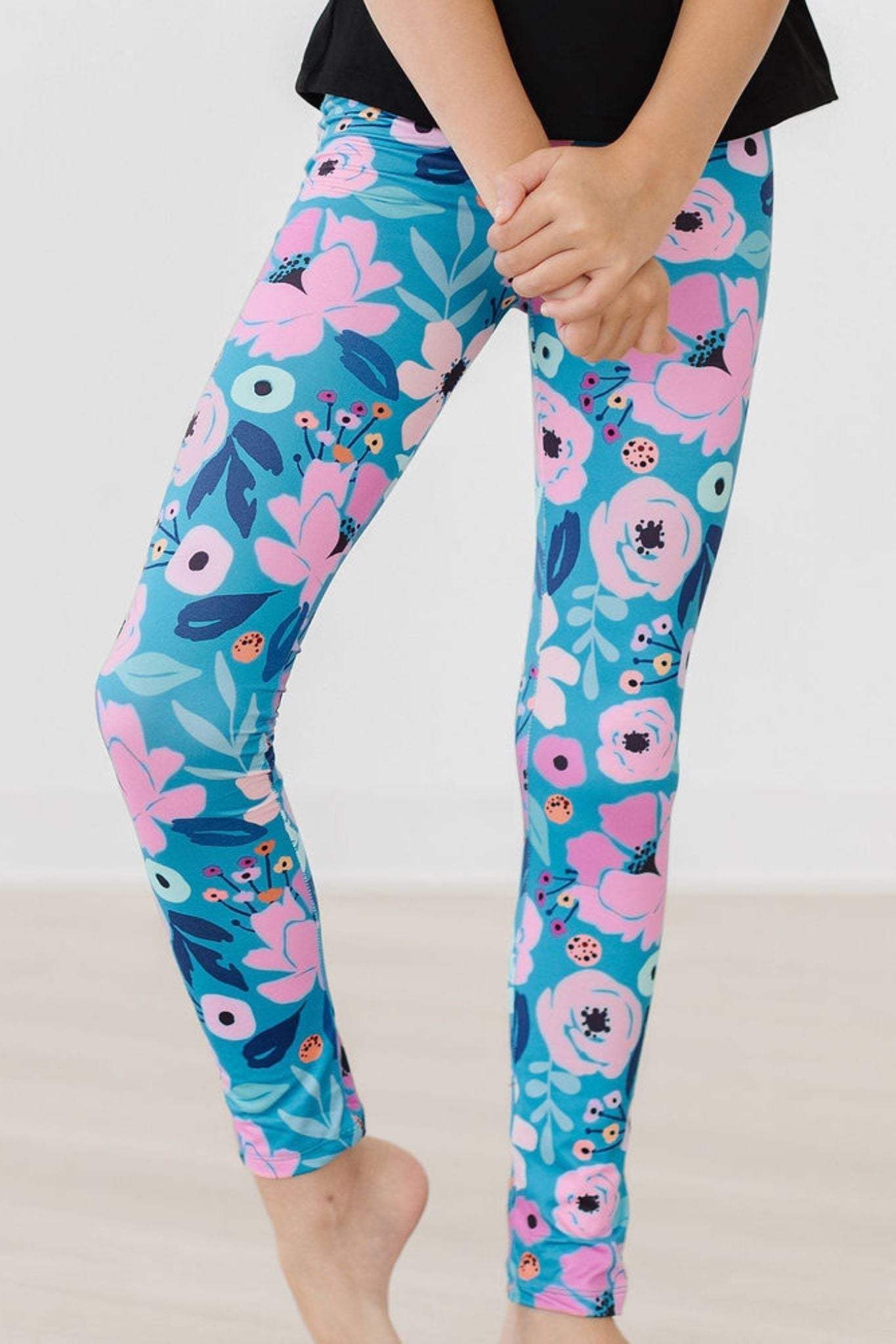 Twirling in Teal Leggings - Mila & Rose ® - Flyclothing LLC