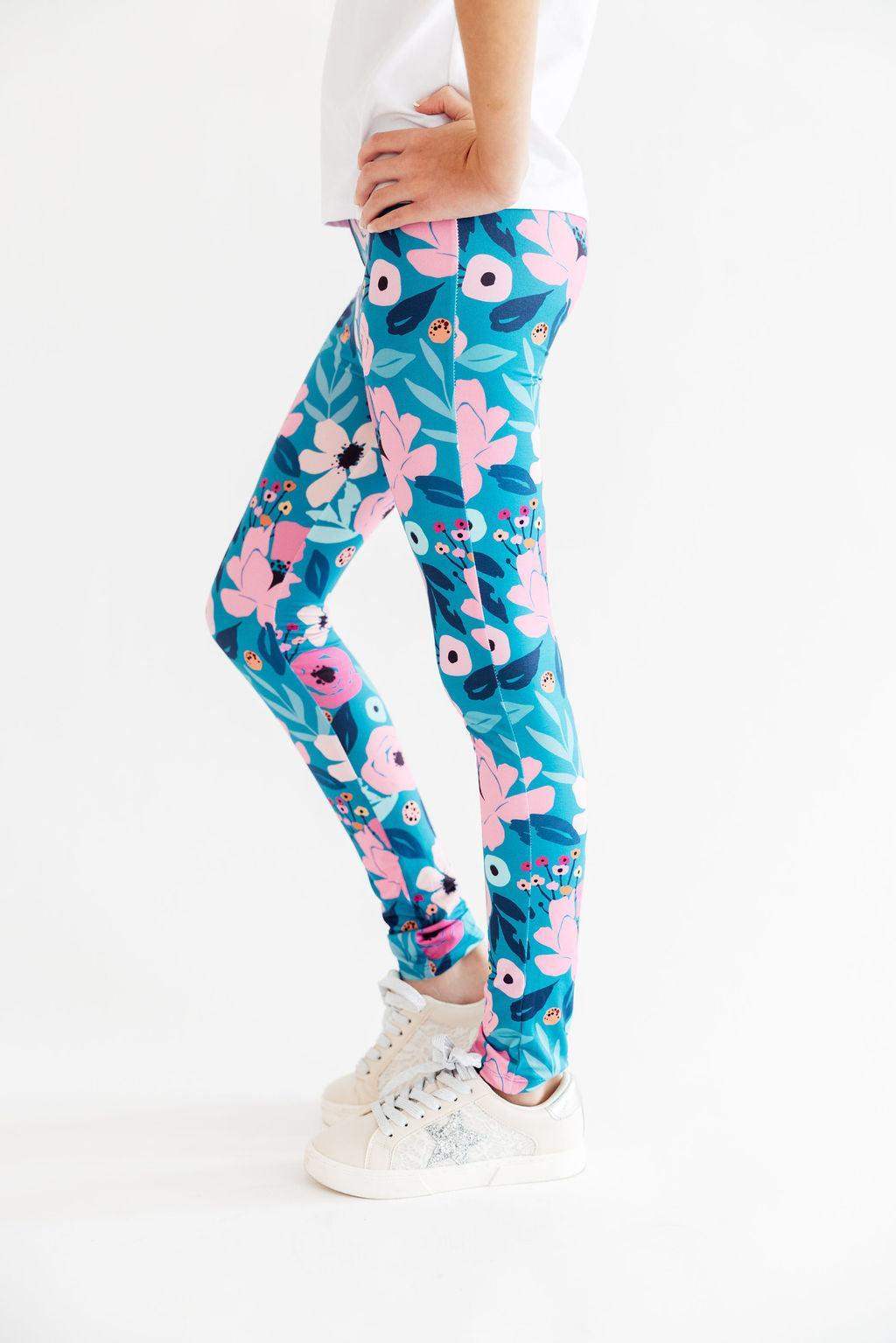 Twirling in Teal Leggings - Mila & Rose ® - Flyclothing LLC