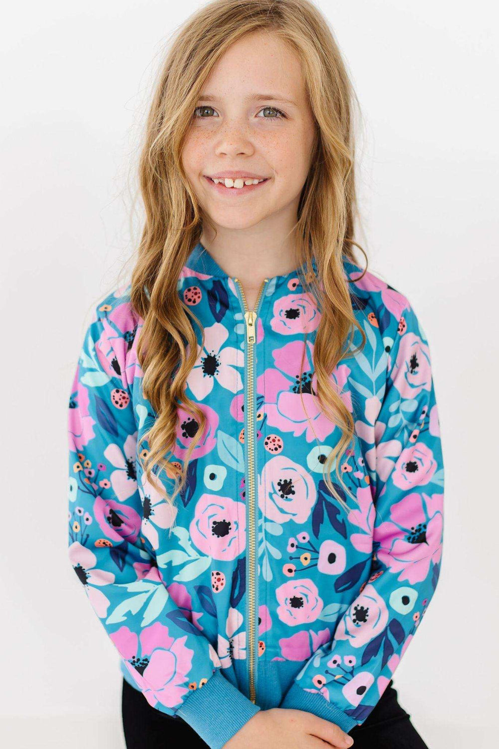 Twirling in Teal Satin Jacket - Mila & Rose ® - Flyclothing LLC