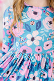 Twirling in Teal 3/4 Sleeve Pocket Twirl Dress - Mila & Rose ®