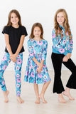 Twirling in Teal 3/4 Sleeve Pocket Twirl Dress - Mila & Rose ®