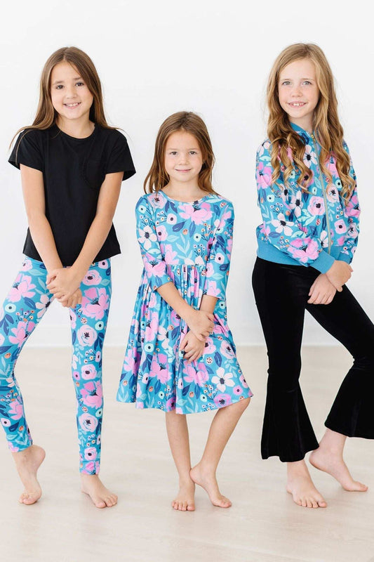 Twirling in Teal Satin Jacket - Mila & Rose ® - Flyclothing LLC
