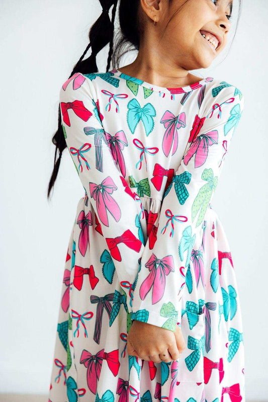 Twirls & Ties L/S Pocket Twirl Dress - Mila & Rose ® - Flyclothing LLC