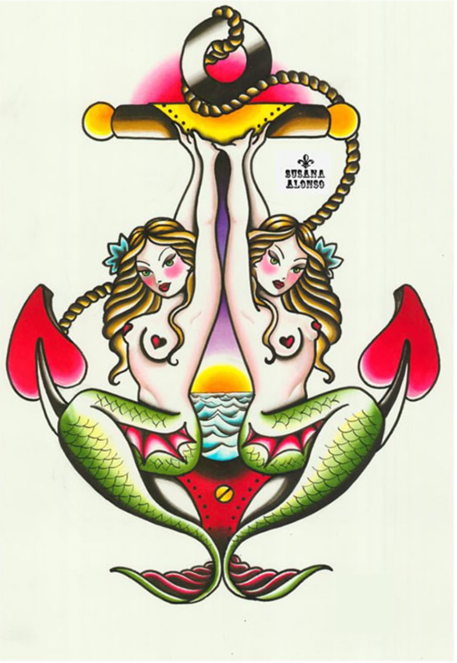 Black Market Art Company Two Mermaids Print