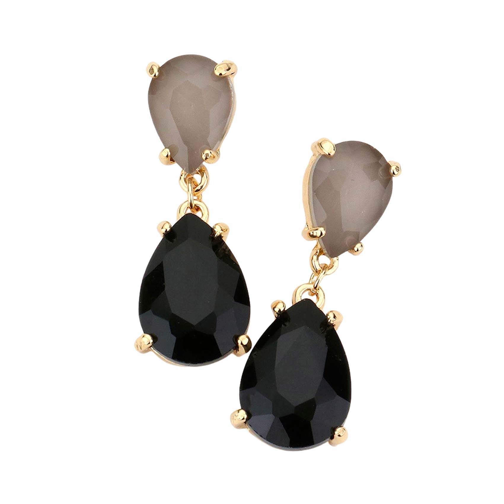 Double Teardrop Link Dangle Evening Earrings - Madeline Love - Flyclothing LLC