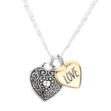 LOVE Antique Metal Heart Pendant Necklace - Madeline Love - Flyclothing LLC