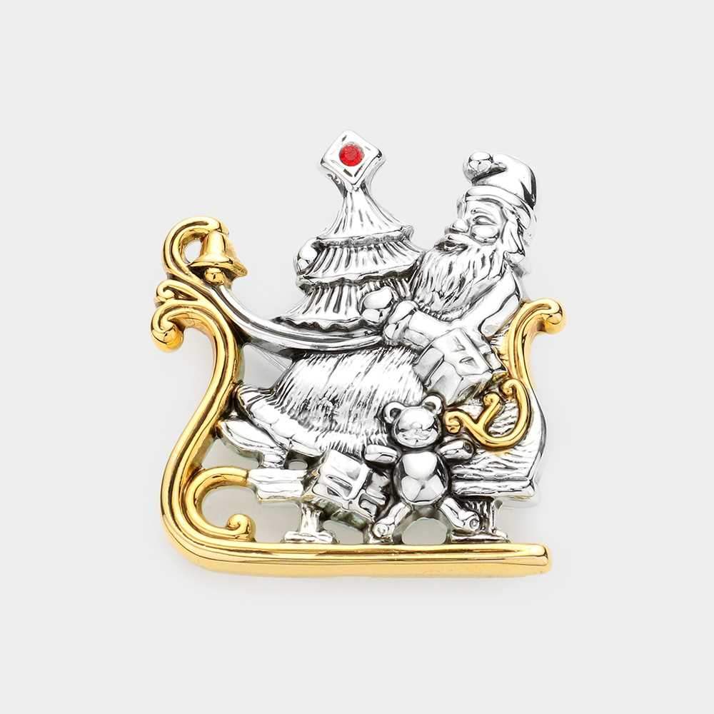Metal Santa Claus Pin Brooch Pendant - Madeline Love - Flyclothing LLC