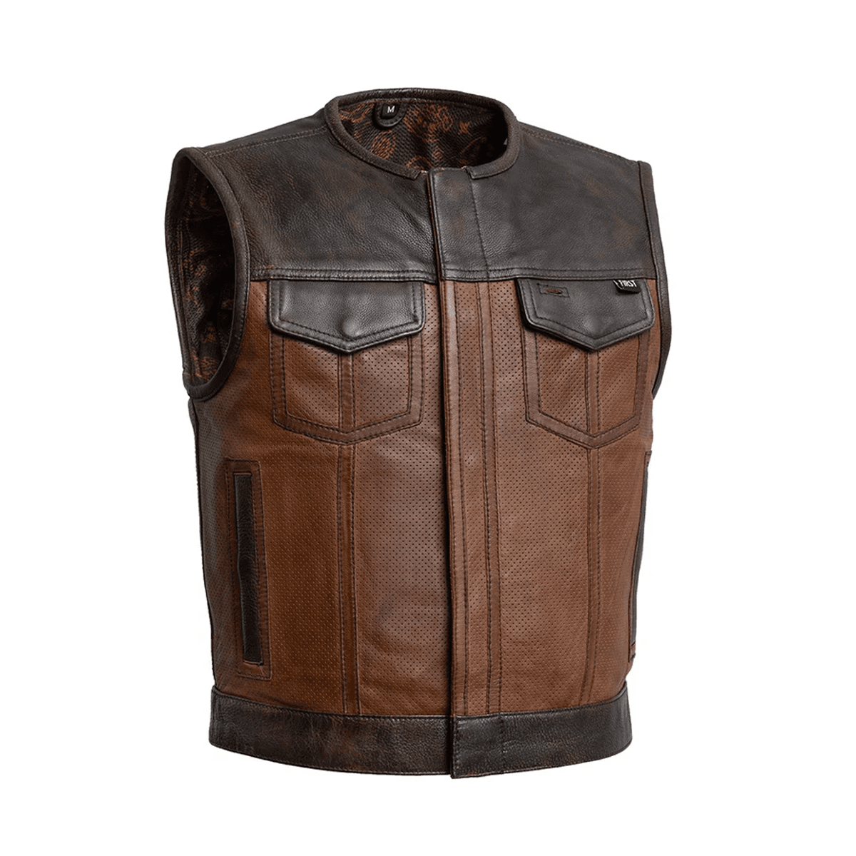 Lowside Gunner Men's Perforated Leather Vest - First Manufacturing Company - Flyclothing LLC