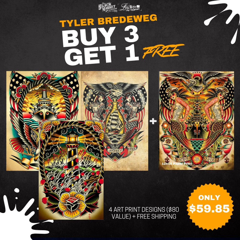 Black Market Art Company Tyler Bredeweg Buy 3 Get 1 FREE Art Print Bundle Print