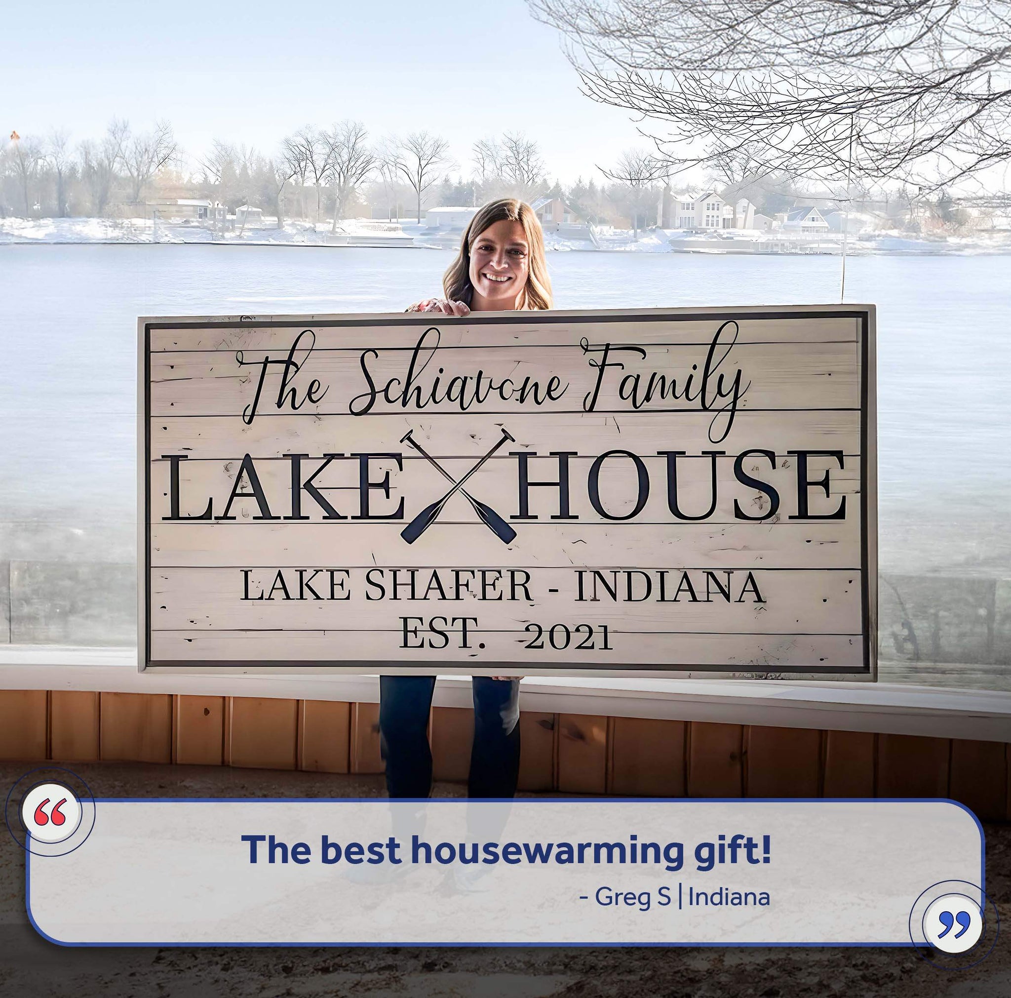 Family Lake House Paddle Sign - Tailored Canvases - Flyclothing LLC