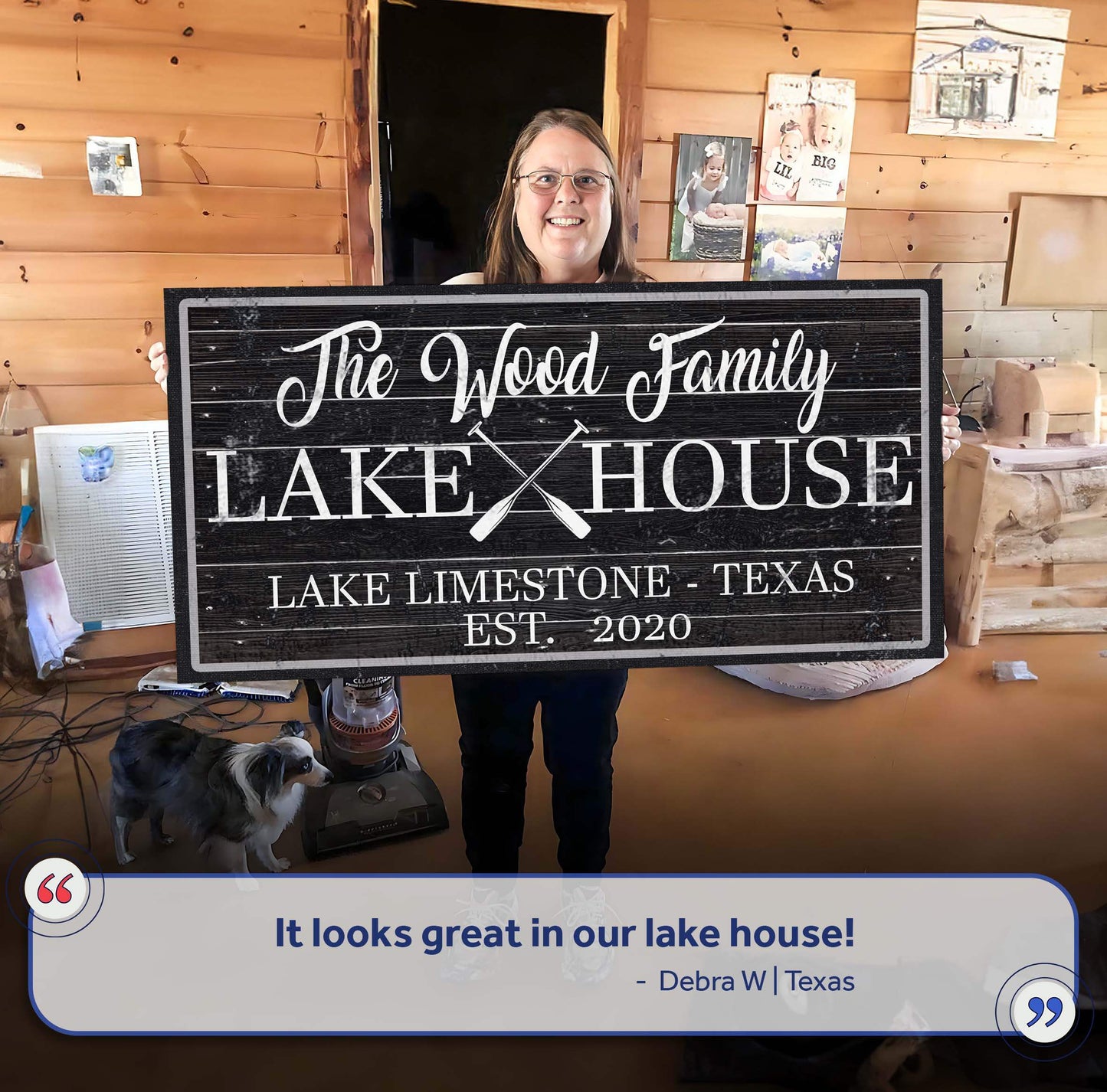 Family Lake House Paddle Sign II - Tailored Canvases - Flyclothing LLC