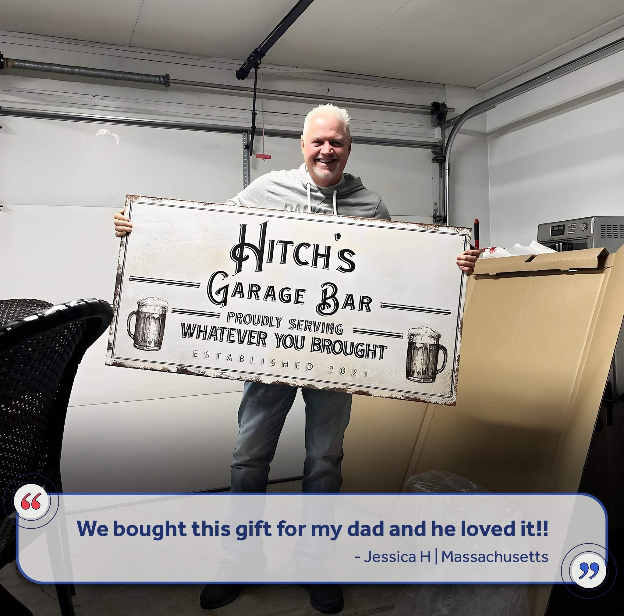 Personalized Rustic Garage Sign for Home Bar: Enhance Your Man Cave Wall Decor with Personalized Basement Bar Sign - Tailored Canvases - Flyclothing LLC
