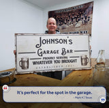 Personalized Rustic Garage Sign for Home Bar: Enhance Your Man Cave Wall Decor with Personalized Basement Bar Sign - Tailored Canvases - Flyclothing LLC