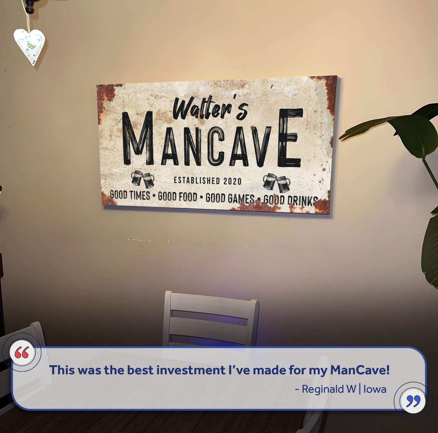 Good Times Personalized Man Cave Sign: Custom Bar Signs for Home Bar – Perfect Man Cave Wall Decor - Tailored Canvases - Flyclothing LLC