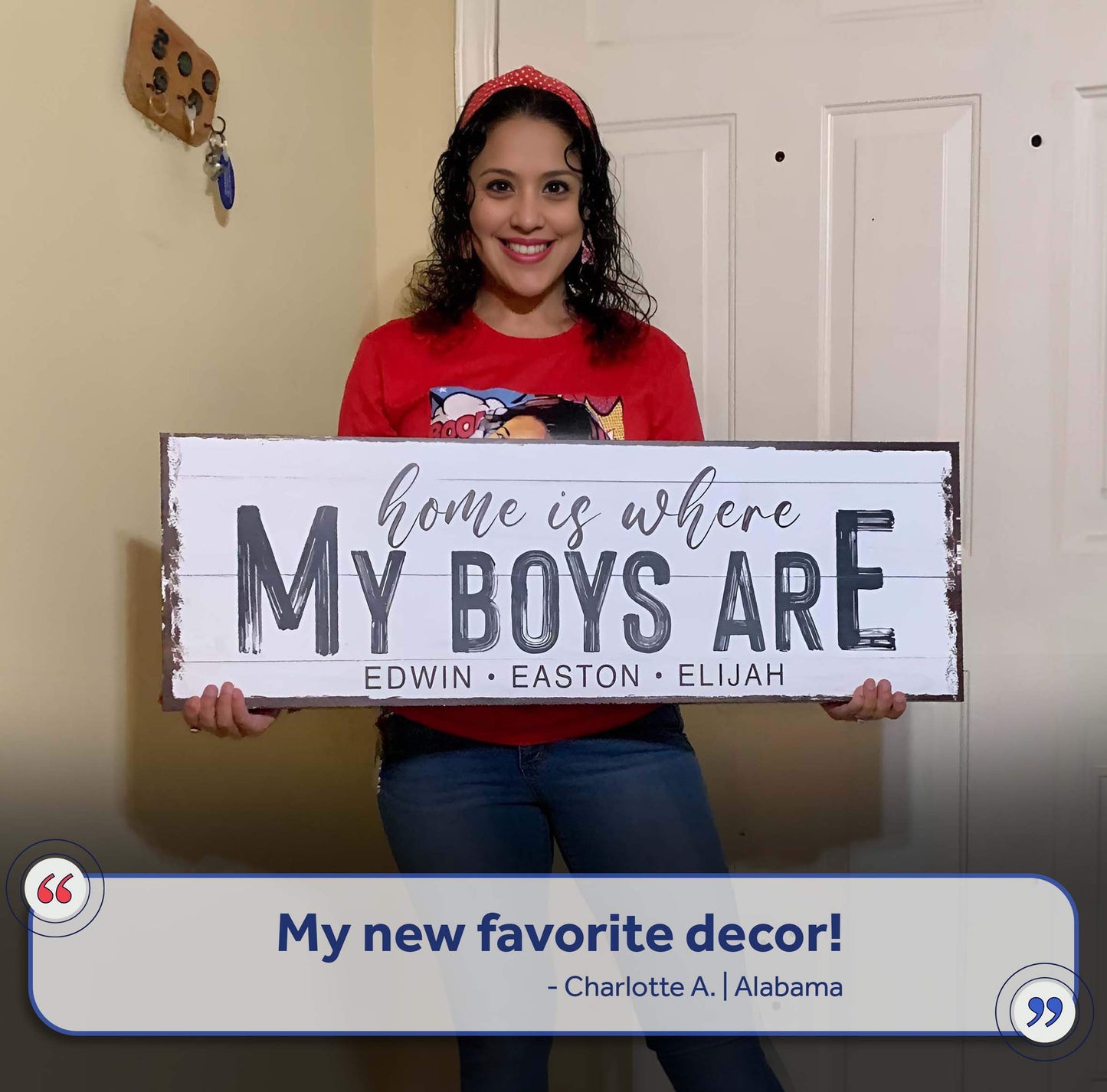 Home Is Where My Boys Are Family Sign - Tailored Canvases - Flyclothing LLC