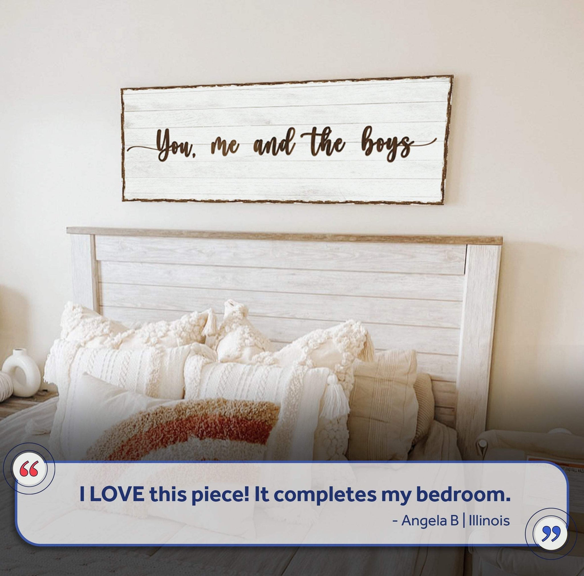 You, Me, And The Boys Family Sign - Tailored Canvases - Flyclothing LLC