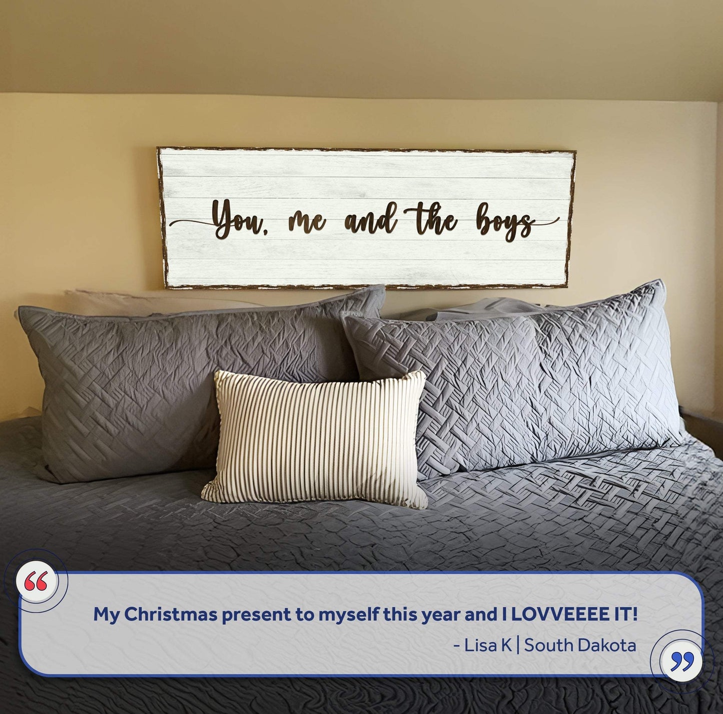 You, Me, And The Boys Family Sign - Tailored Canvases - Flyclothing LLC
