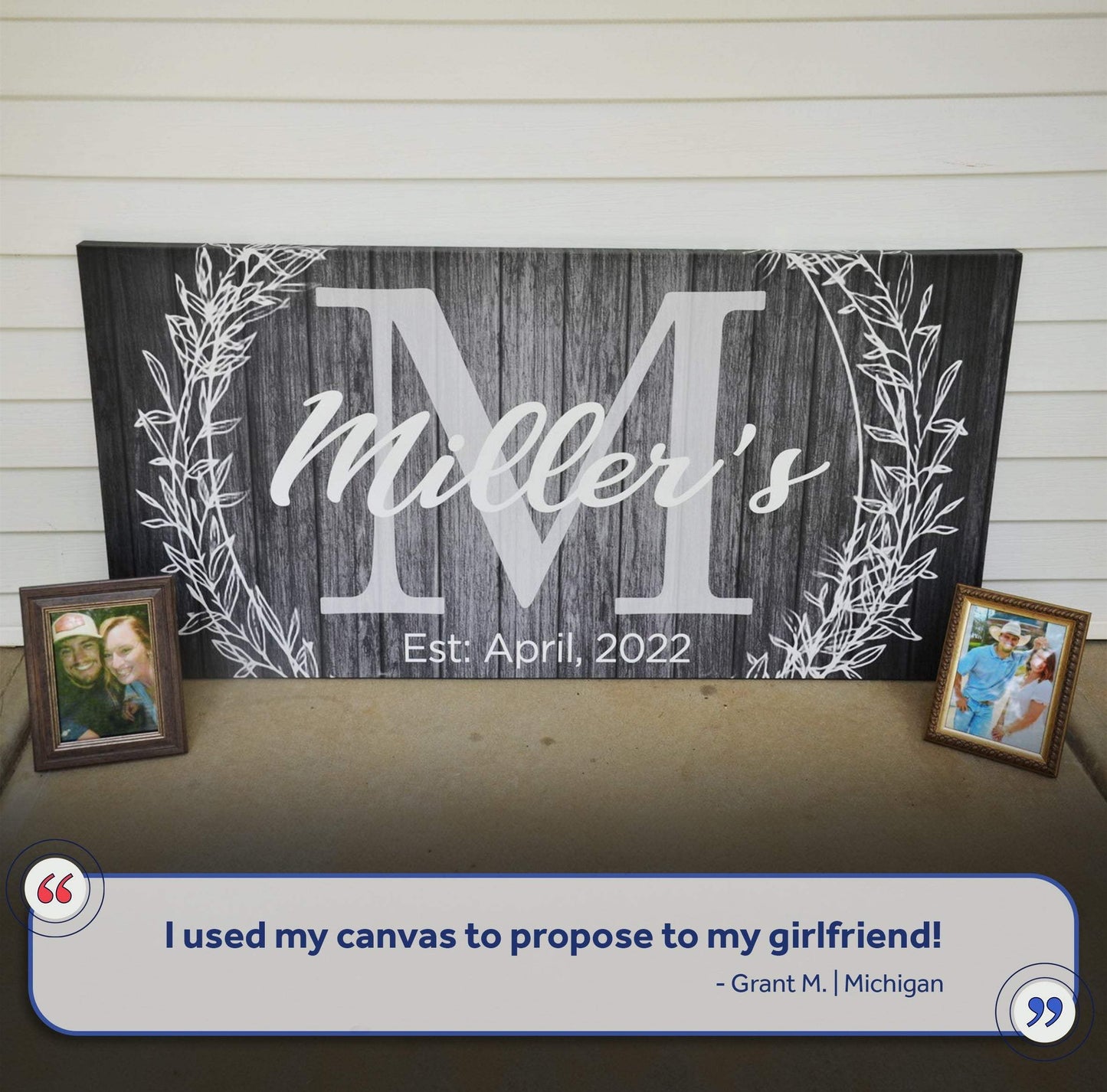 Family Name Sign - Monogram Sign - Tailored Canvases - Flyclothing LLC