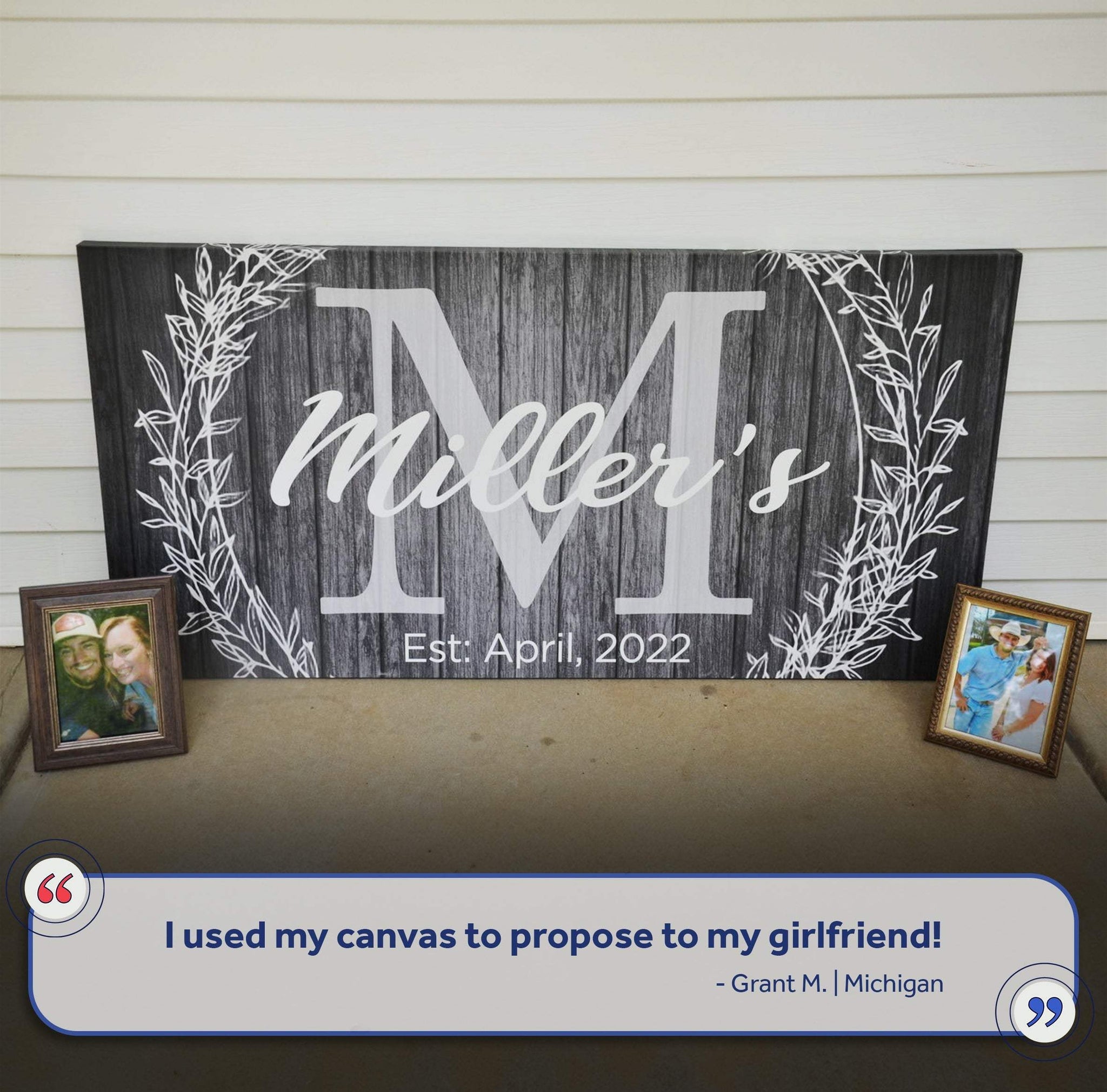 Family Name Sign - Monogram Sign - Tailored Canvases - Flyclothing LLC