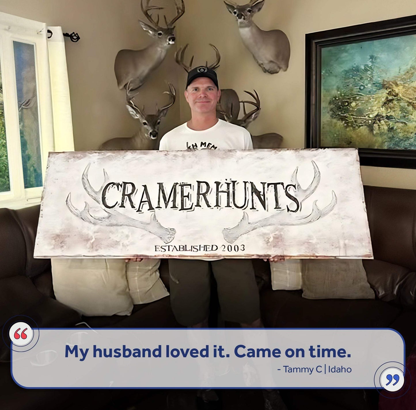 Rustic Family Antler Sign - Tailored Canvases - Flyclothing LLC