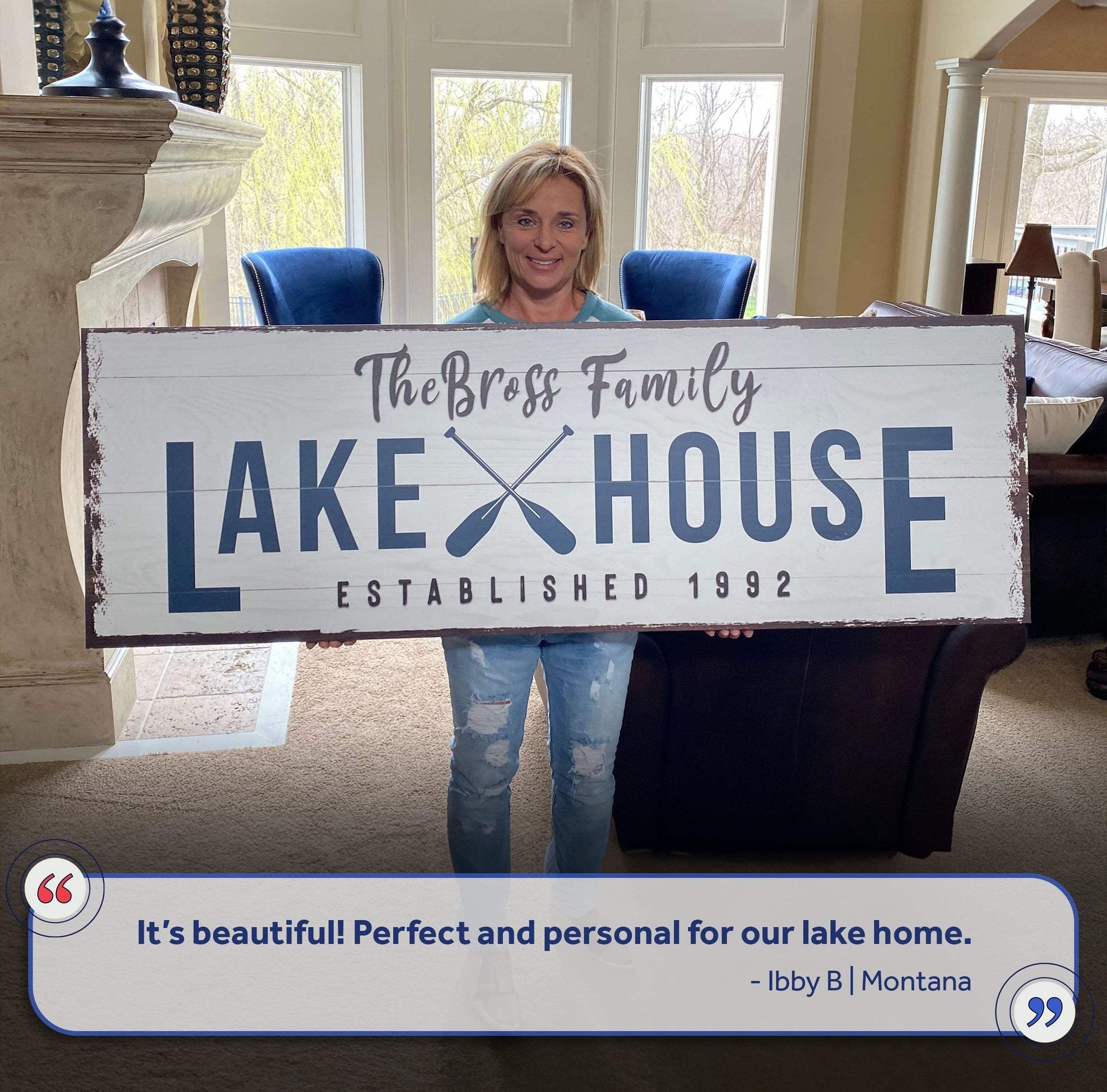 Family Lake House Arrow Sign II - Tailored Canvases - Flyclothing LLC
