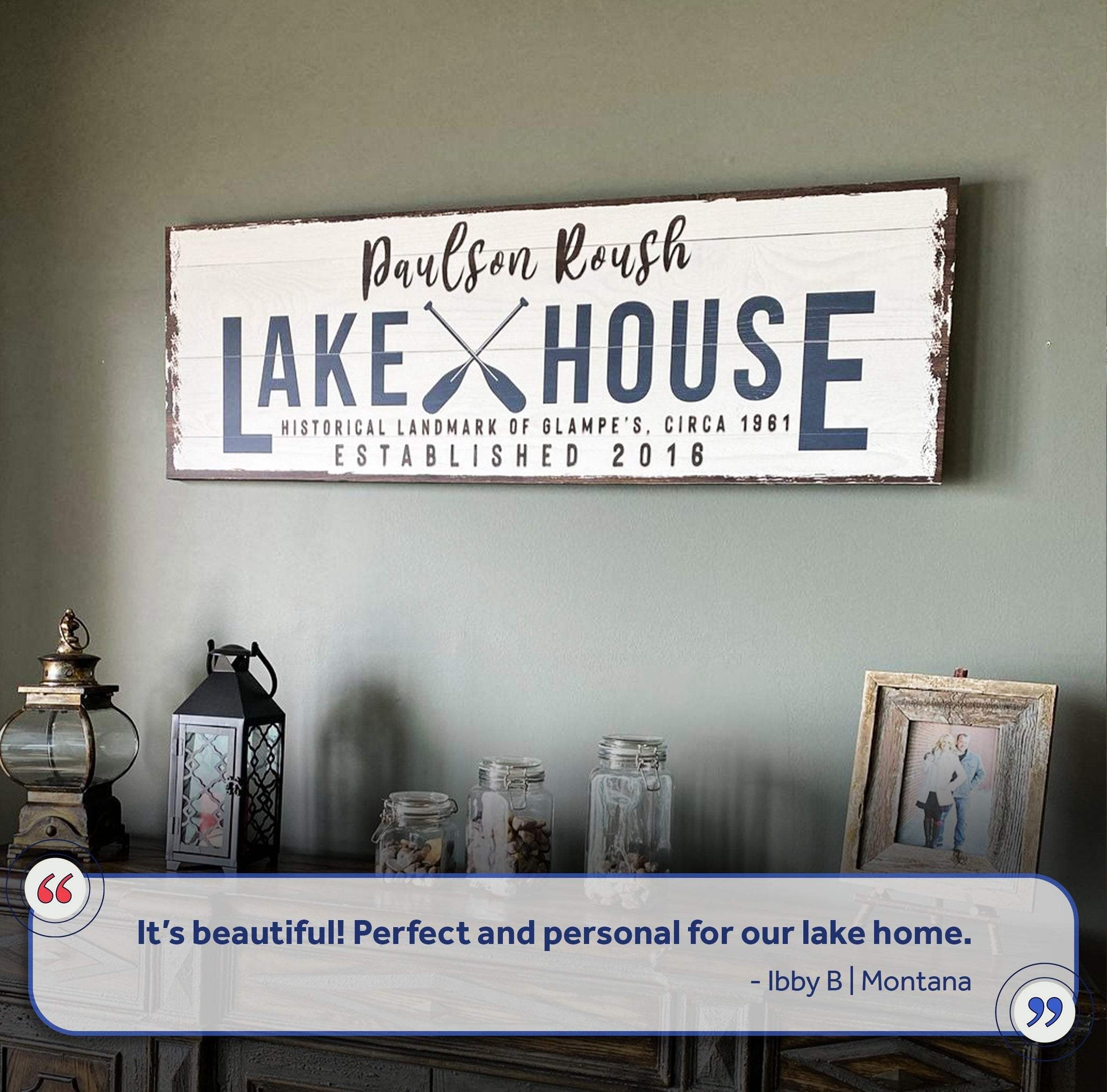 Family Lake House Arrow Sign II - Tailored Canvases - Flyclothing LLC