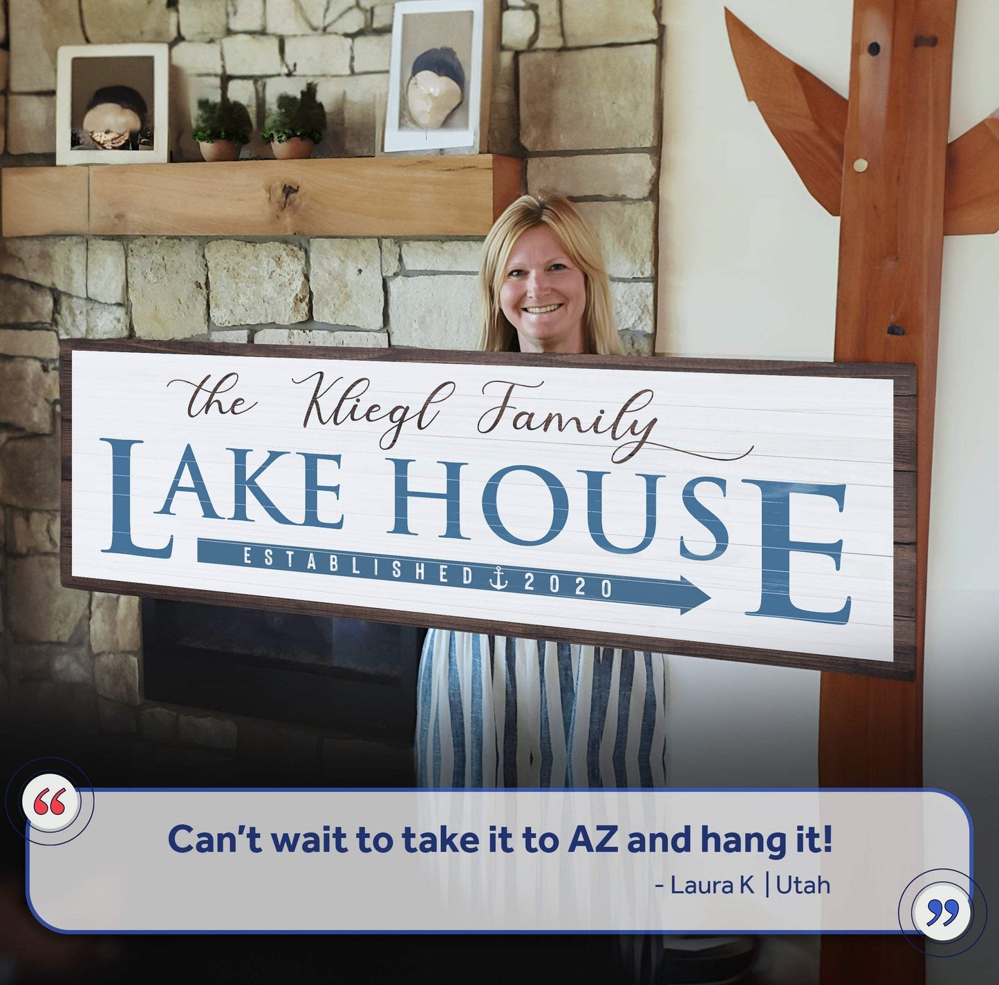 Family Lake House Arrow Sign III - Tailored Canvases - Flyclothing LLC