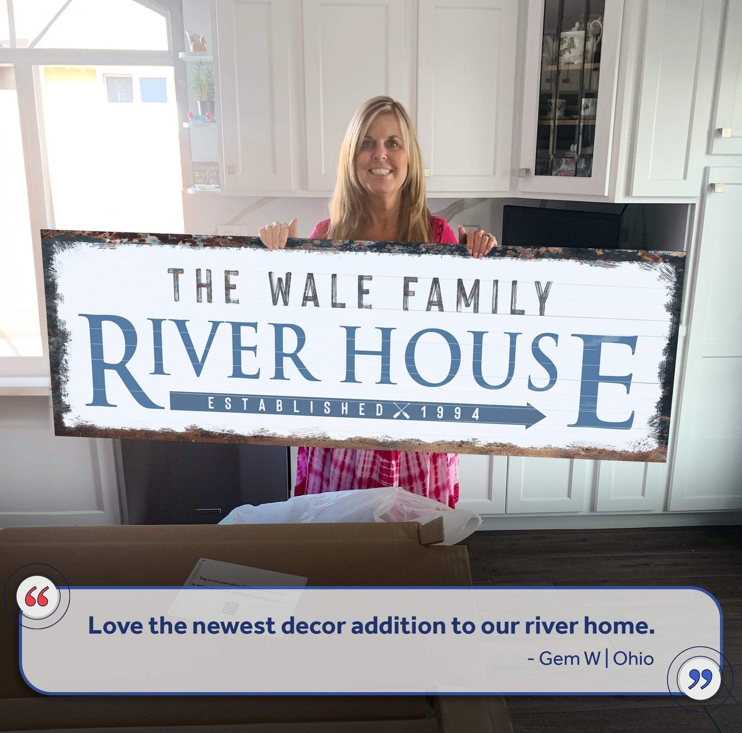 Family River House Arrow Sign - Tailored Canvases - Flyclothing LLC