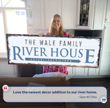Family River House Arrow Sign - Tailored Canvases - Flyclothing LLC