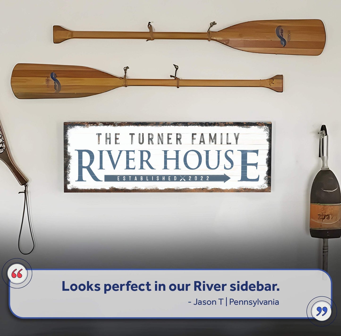 Family River House Arrow Sign - Tailored Canvases - Flyclothing LLC