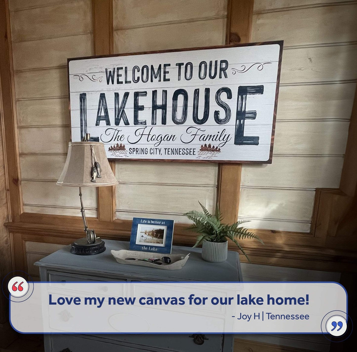 Welcome To Our Lakehouse Sign - Tailored Canvases - Flyclothing LLC