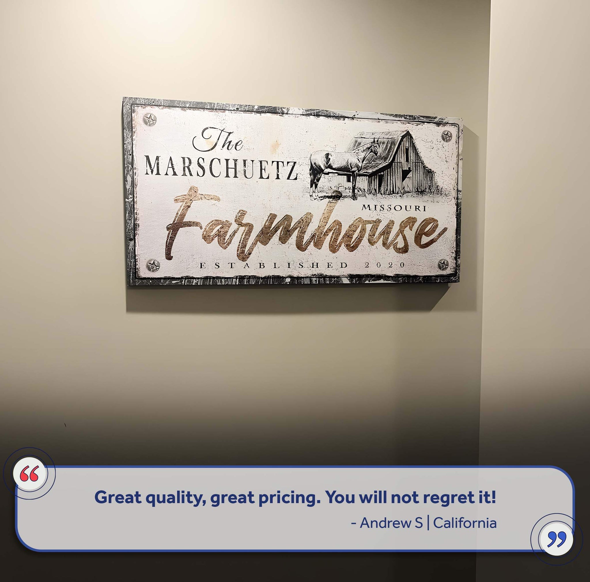 Rustic Horse Farmhouse Sign III - Tailored Canvases - Flyclothing LLC