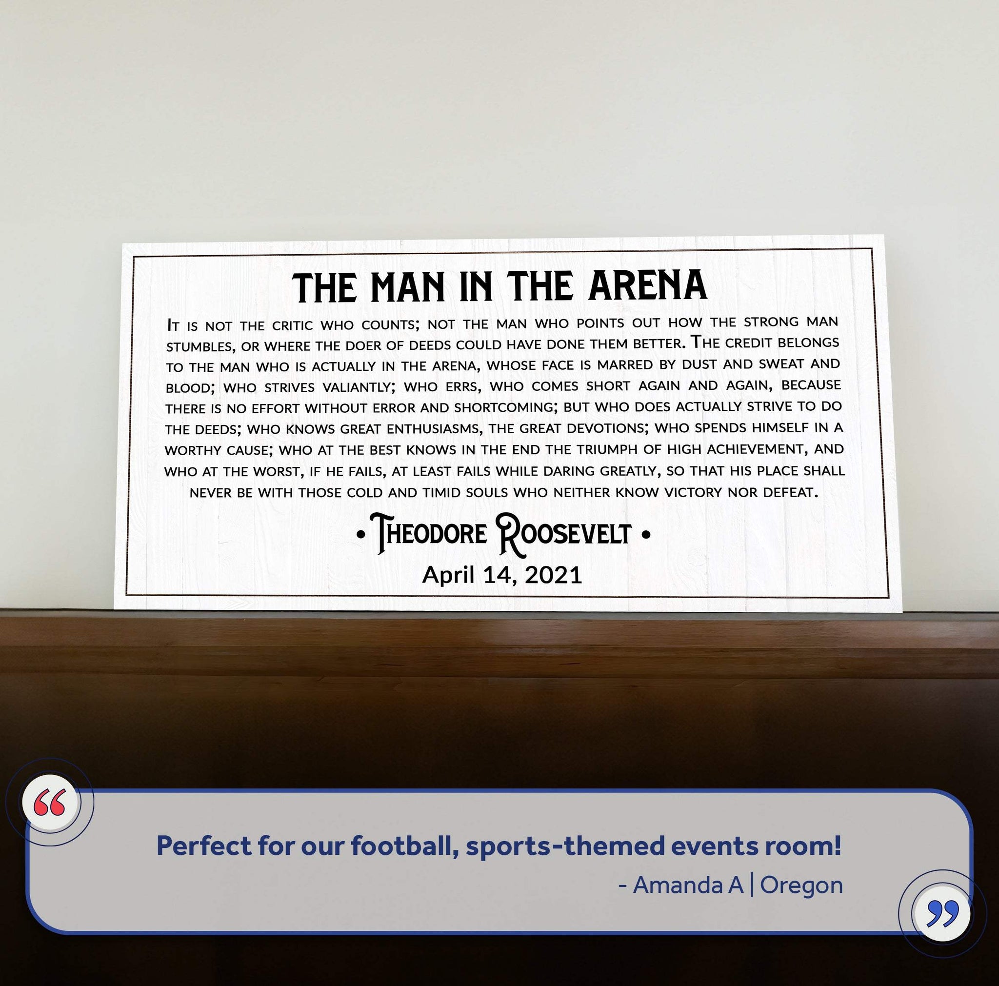 The Man In The Arena Sign VIII - Tailored Canvases - Flyclothing LLC