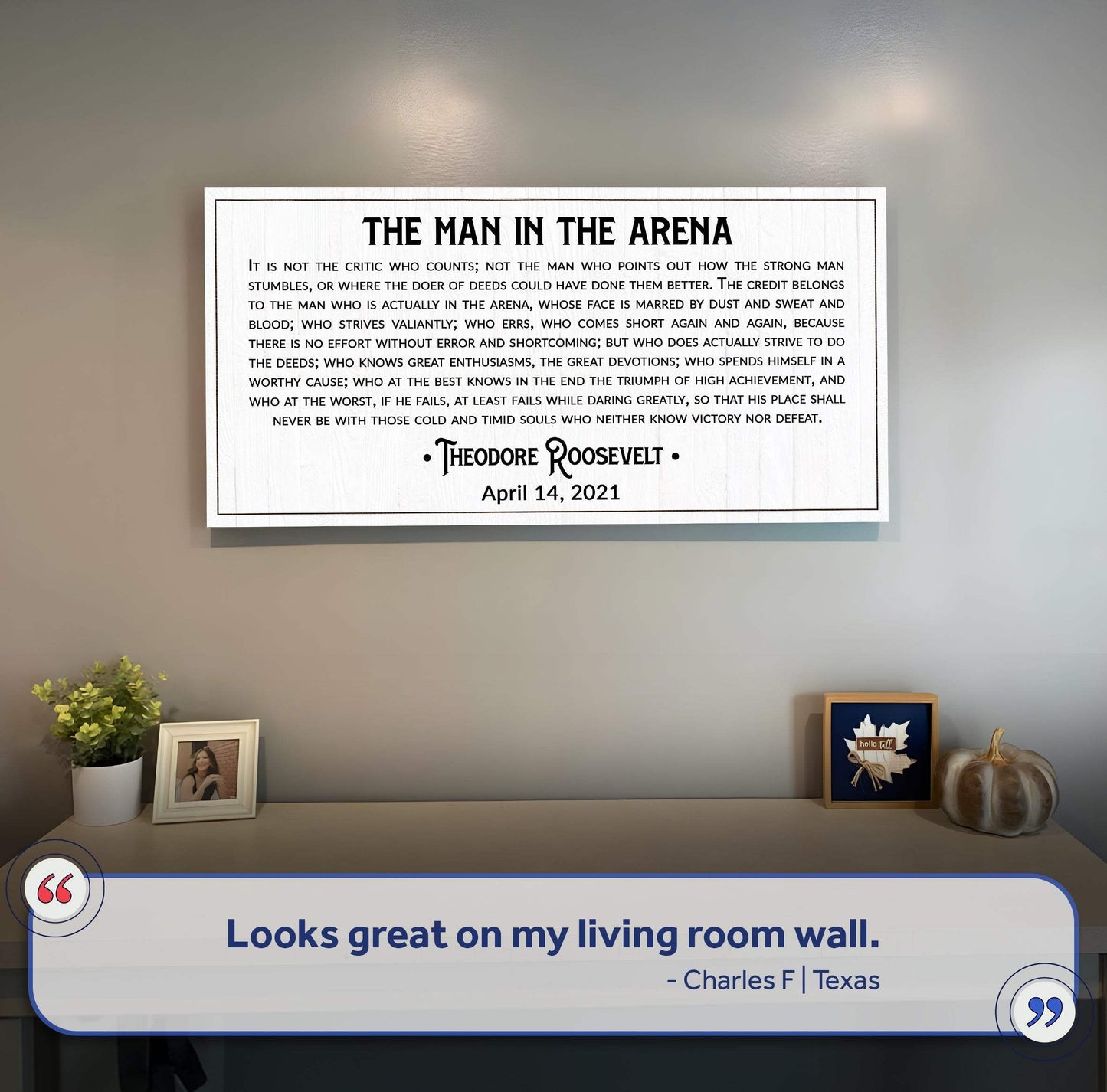 The Man In The Arena Sign VIII - Tailored Canvases - Flyclothing LLC