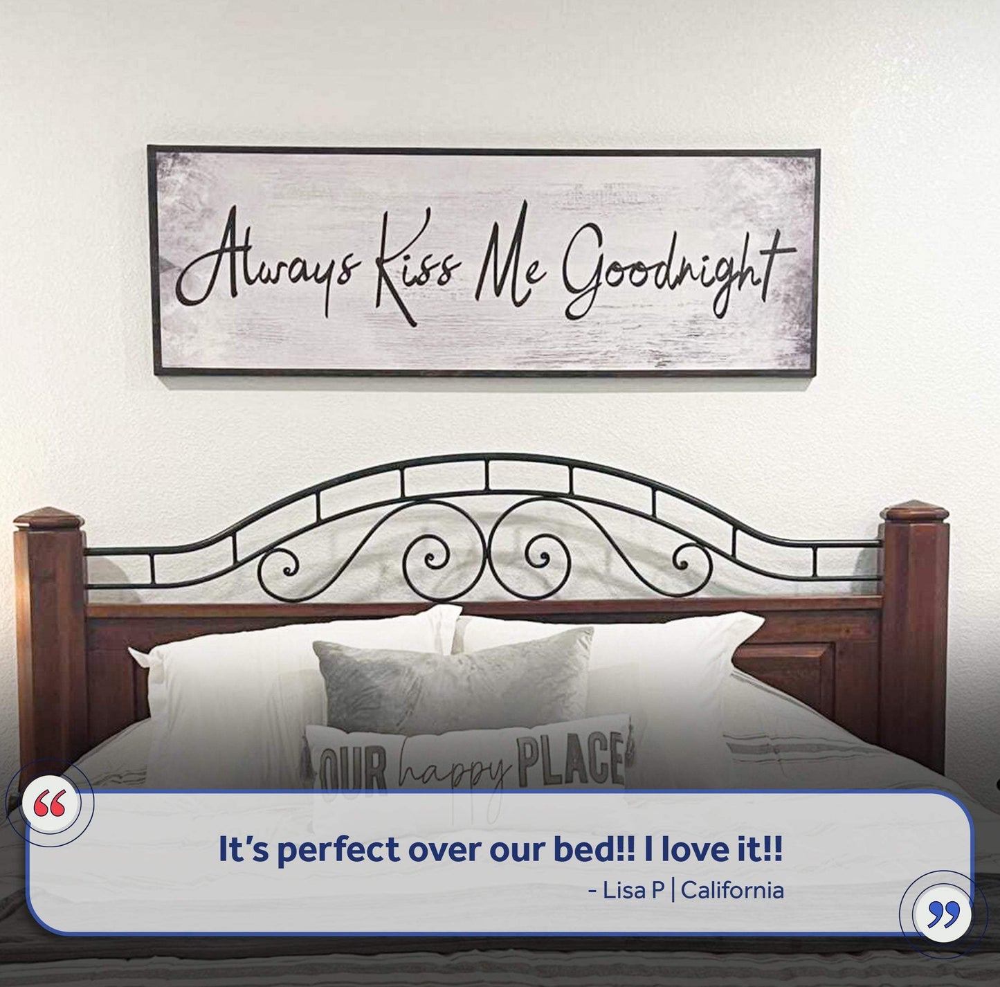Always Kiss Me Goodnight Sign IV - Tailored Canvases - Flyclothing LLC