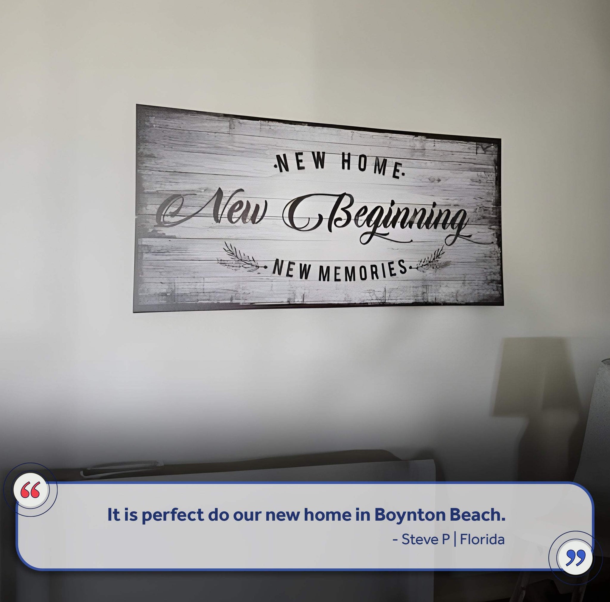New Home, New Beginning Sign IV - Tailored Canvases - Flyclothing LLC