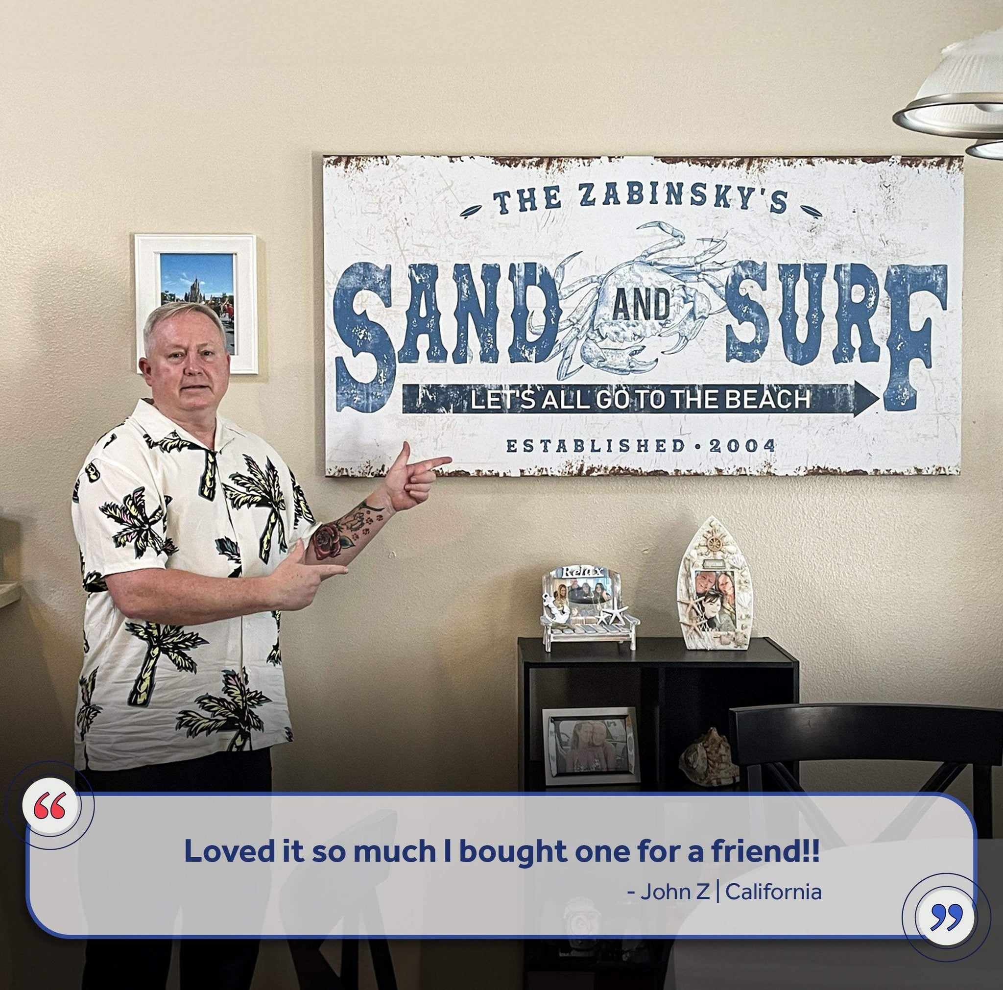 Sand And Surf Sign - Tailored Canvases - Flyclothing LLC